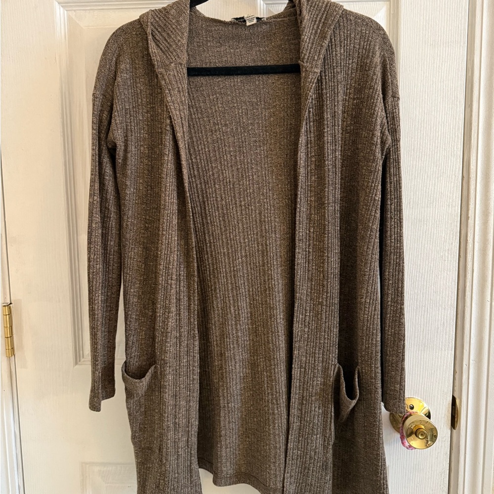 American Eagle Outfitters Brown Hooded Cardigan